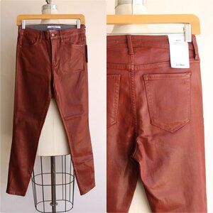 NWT Sam Edelman Skinny Ankle Jeans Stiletto  Faux Leather SZ 4/27 High Rise